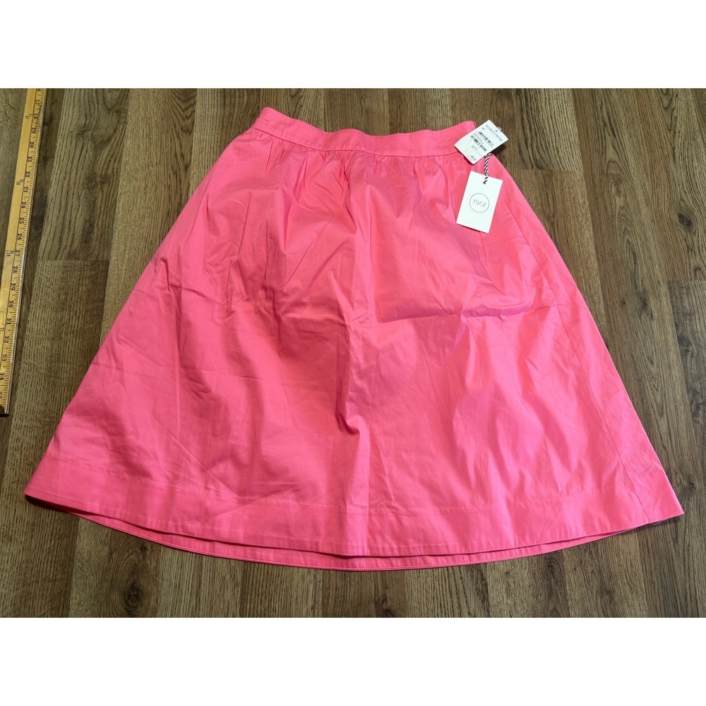 1901 A-Line Skirt Womens Size SP Pink Lemonade Petite Cotton Poplin New